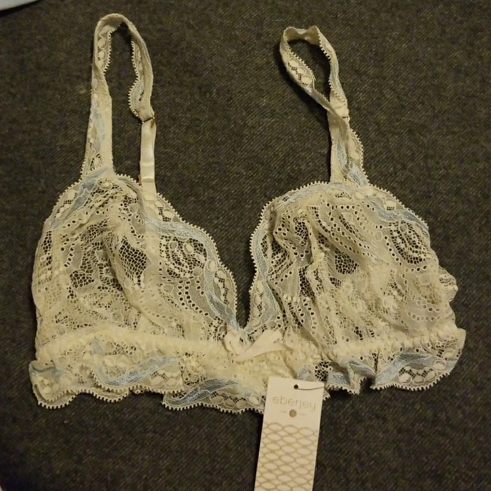 Eberjey Something Blue Ruffle Bralet, Large